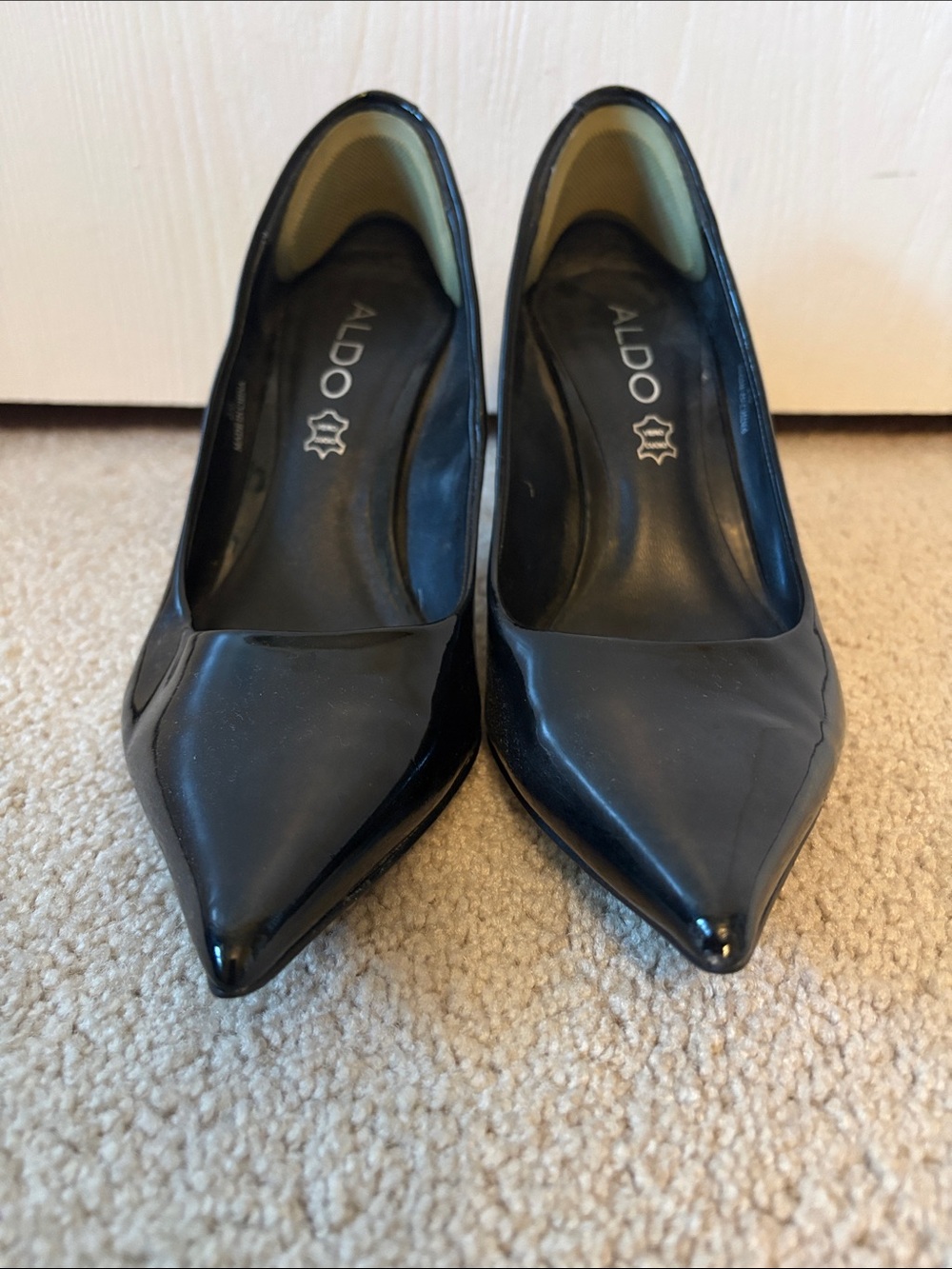 ALDO Black Patent Pointed Toe Pumps